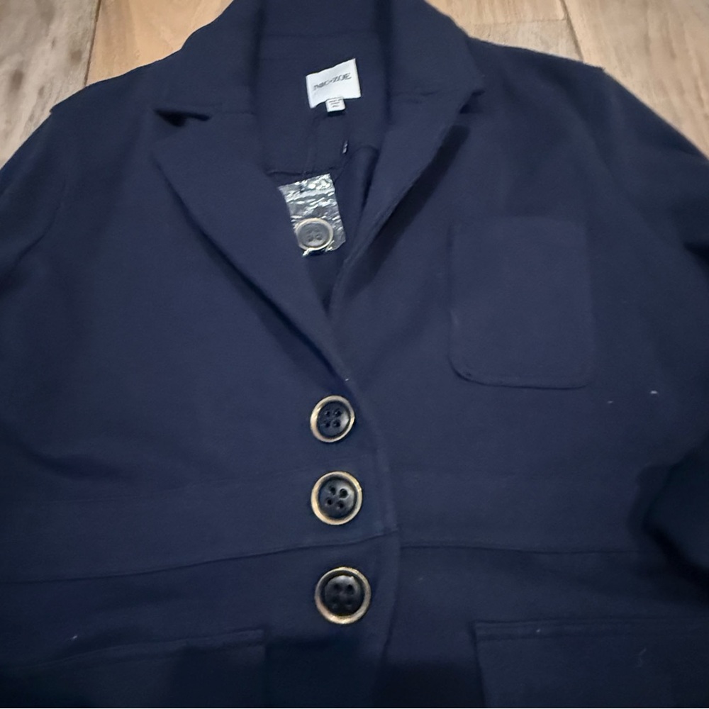 NIC+ZOE Midnight Blue Blazer with Button Accents - Picture 4 of 6